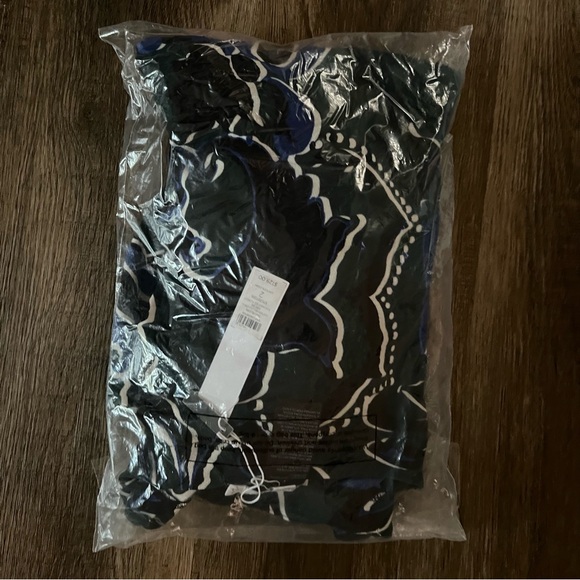 NEW NWT Chico’s Green Navy Eastern Bell Sleeve MIDI Dress Size 2 Large - Picture 7 of 9